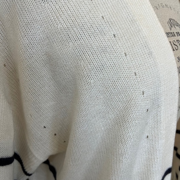 Balloon Sleeve duster Cardigan - Express - Large - Cream and Navy blue - Picture 4 of 5